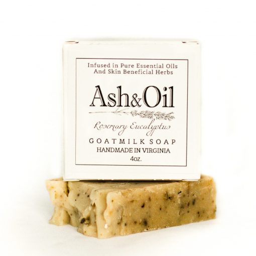 ash&oil Organic Goat milk rosemary eucalyptus pure essential oil 4 oz soap bar