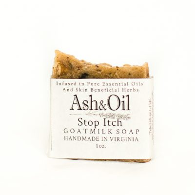 ash&oil organic goat milk stop itch jewelweed soap 1 oz bar