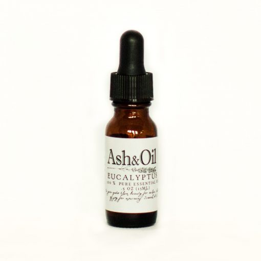 ash&oil 100 % pure essential eucalyptus oil in 1/2 oz 15ml amber dropper bottle