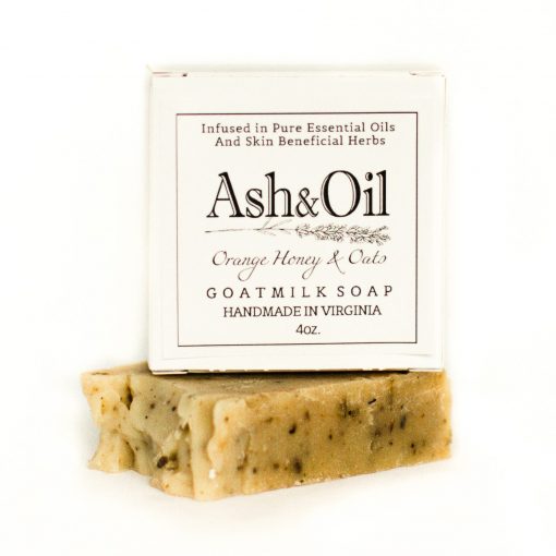ash&oil Organic Goat milk orange honey & oats pure essential oil 4 oz soap bar